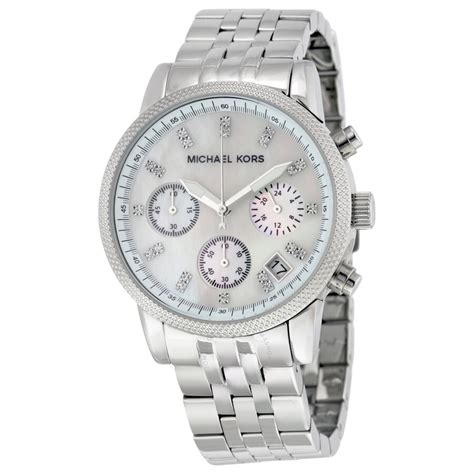 michael kors 3-chronograph calendar watch mk-5020|Michael Kors Chronograph Mother of Pearl Dial Ladies Watch .